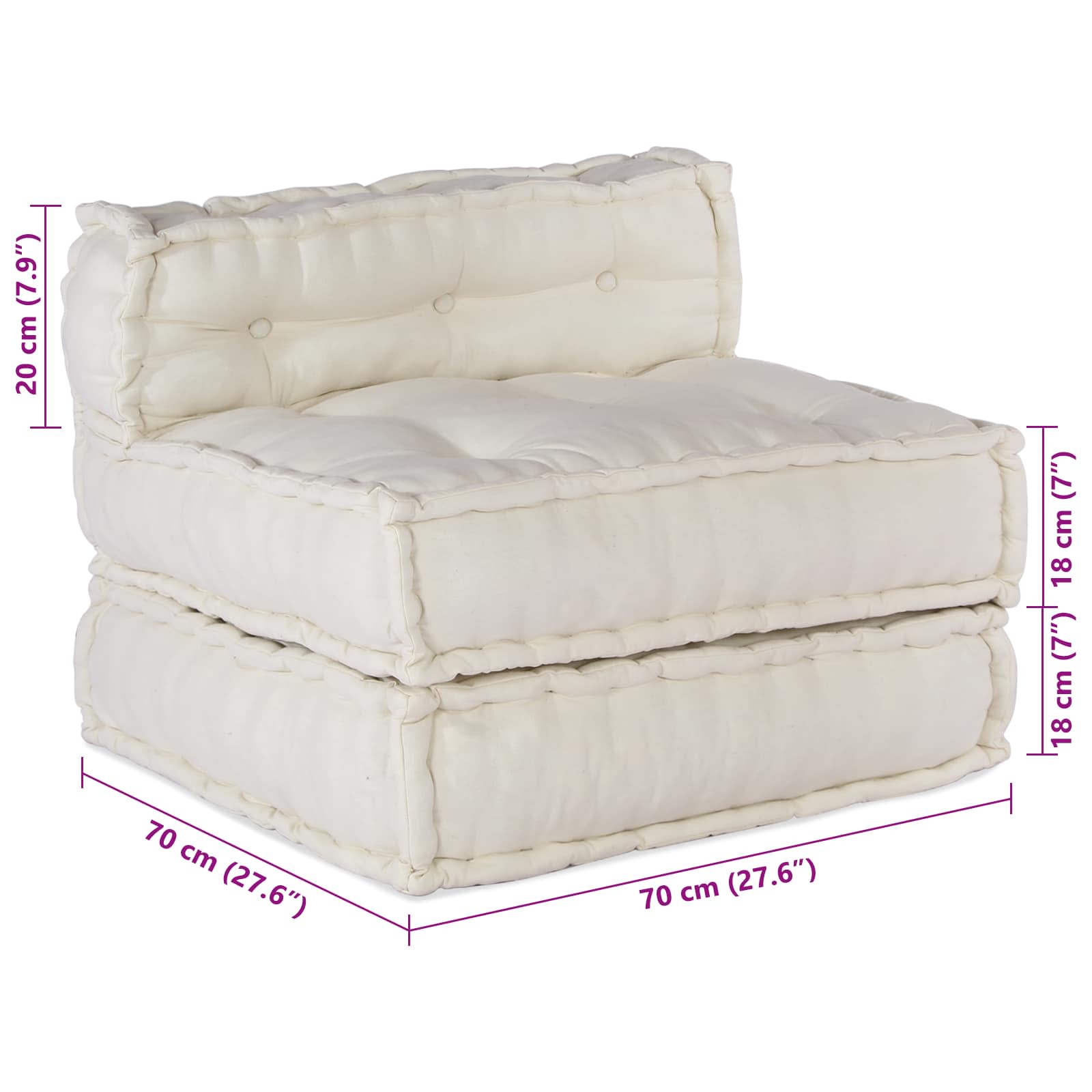 Modularna sofa 4 pcs Krem Tkanina