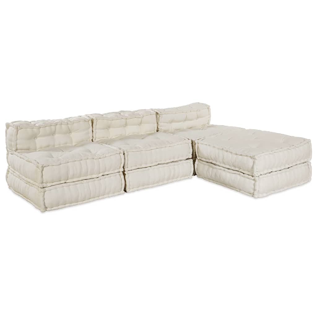 Modularna sofa 4 pcs Krem Tkanina