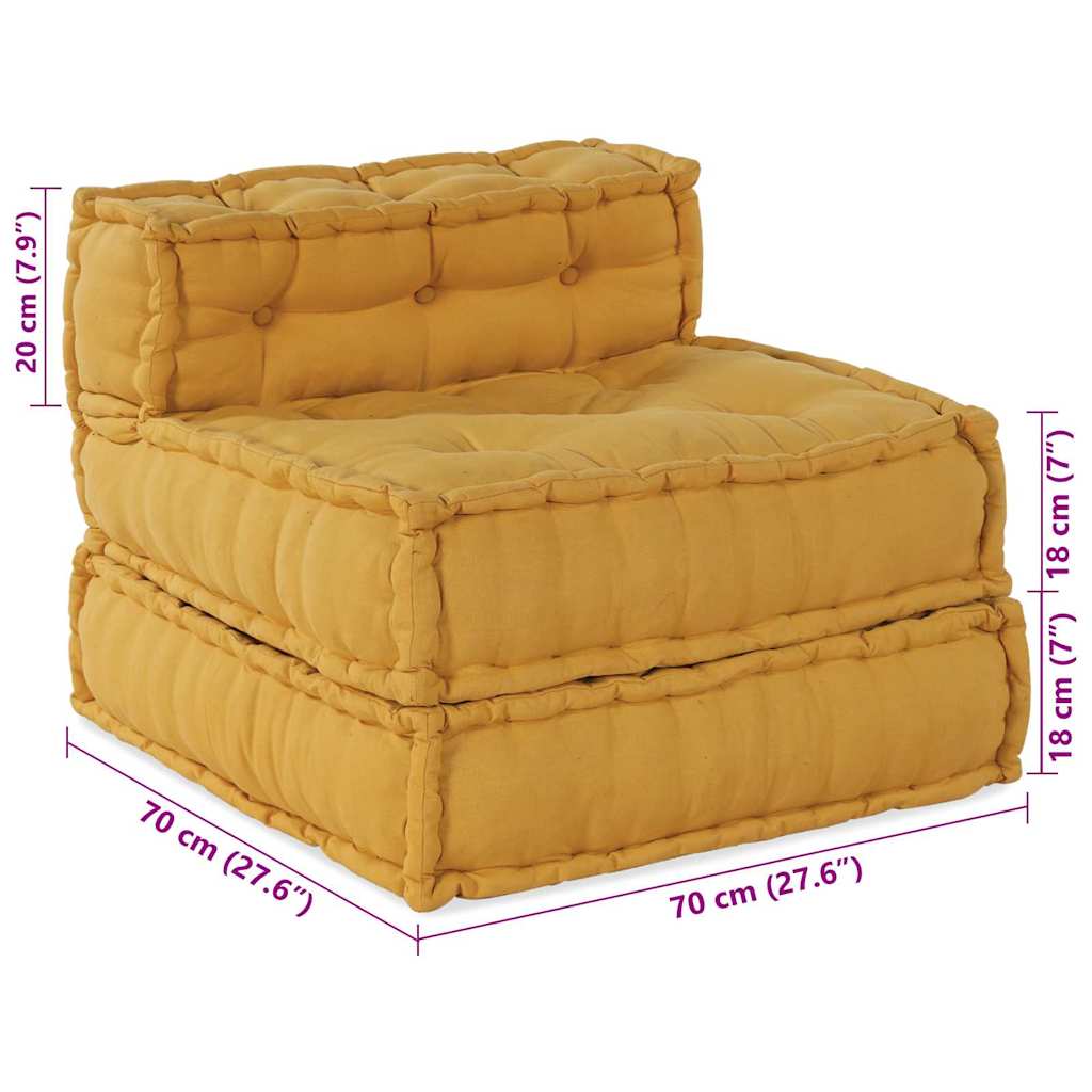 Modularna sofa 4 pcs Žuta Tkanina