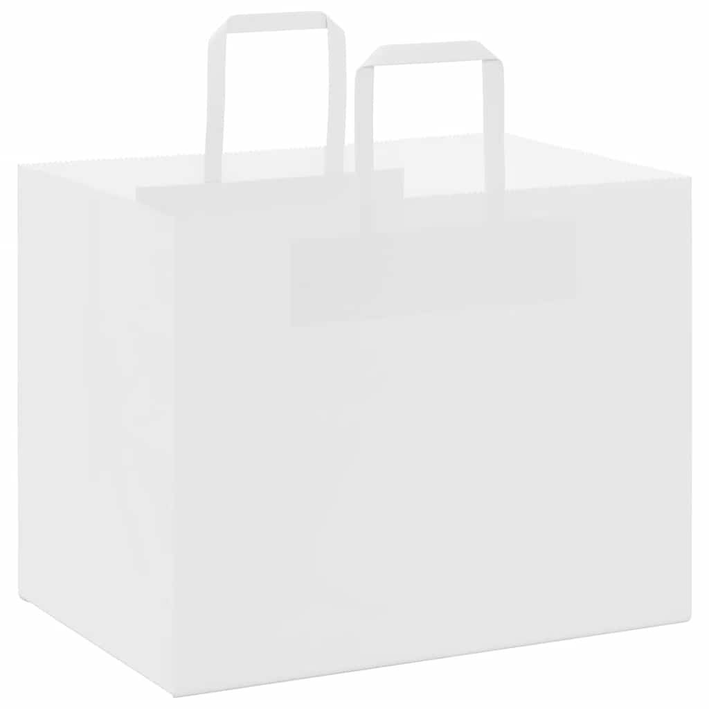 Papirnate vrećice 250 kom s ručkama bijele 32x22x24 cm