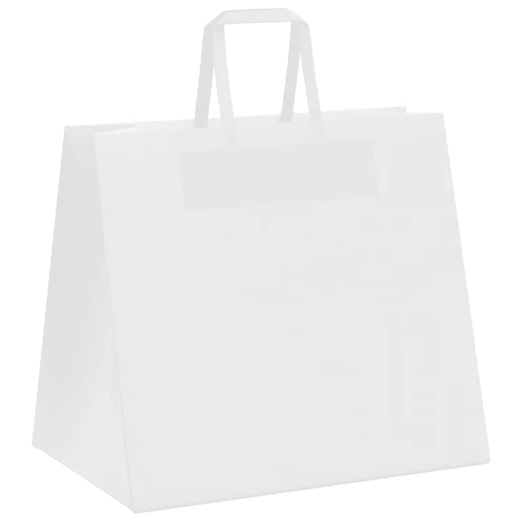 Papirnate vrećice 250 kom s ručkama bijele 32x22x28 cm