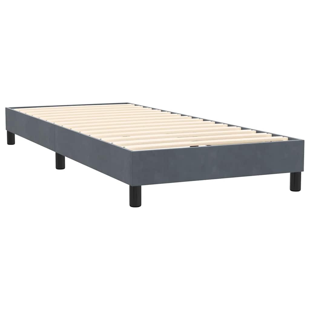 Box Spring krevet s madracem i LED tamnosivi 80 x 220 cm baršunasti