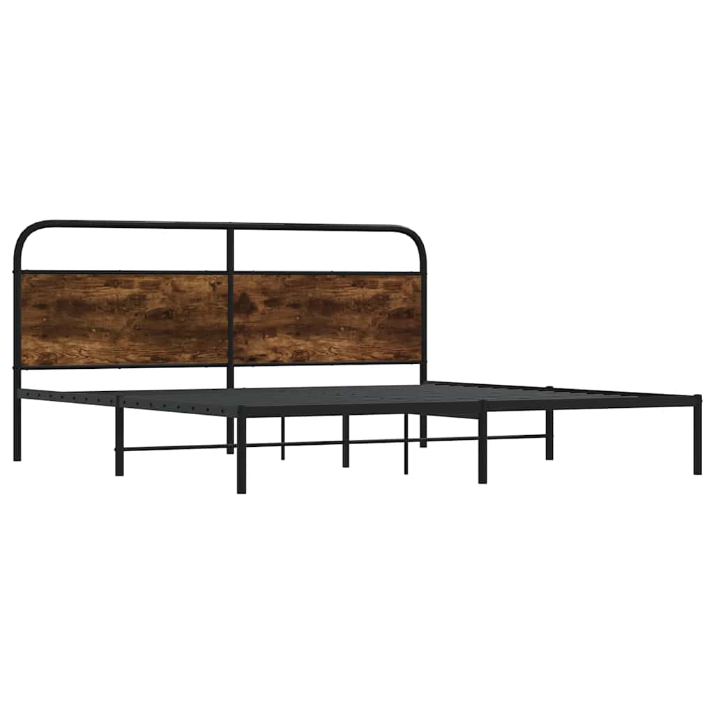 Metalni okvir kreveta bez madraca boja hrasta 183x213 cm