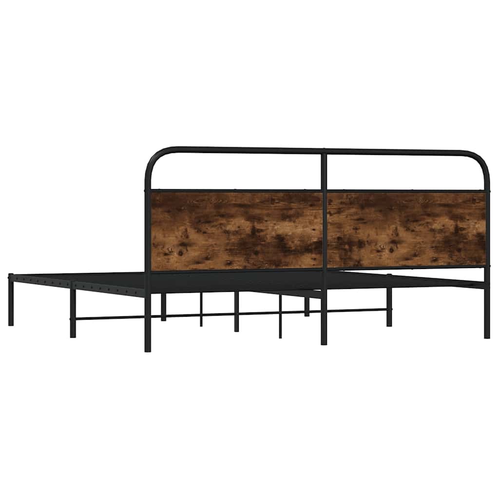 Metalni okvir kreveta bez madraca boja hrasta 183x213 cm