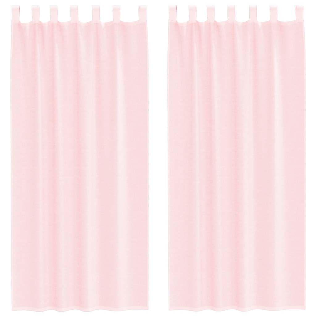 Voile zavjese s petljama 2 kom svijetlo ružičaste 140x225 cm