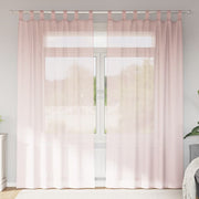 Voile zavjese s petljama 2 kom svijetlo ružičaste 140x225 cm