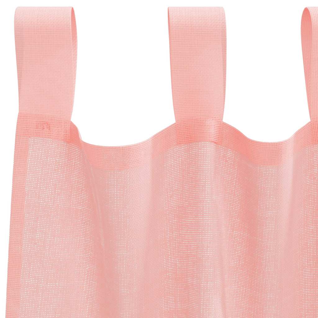 Voile zavjese s petljama 2 kom. ružičaste 140x140 cm