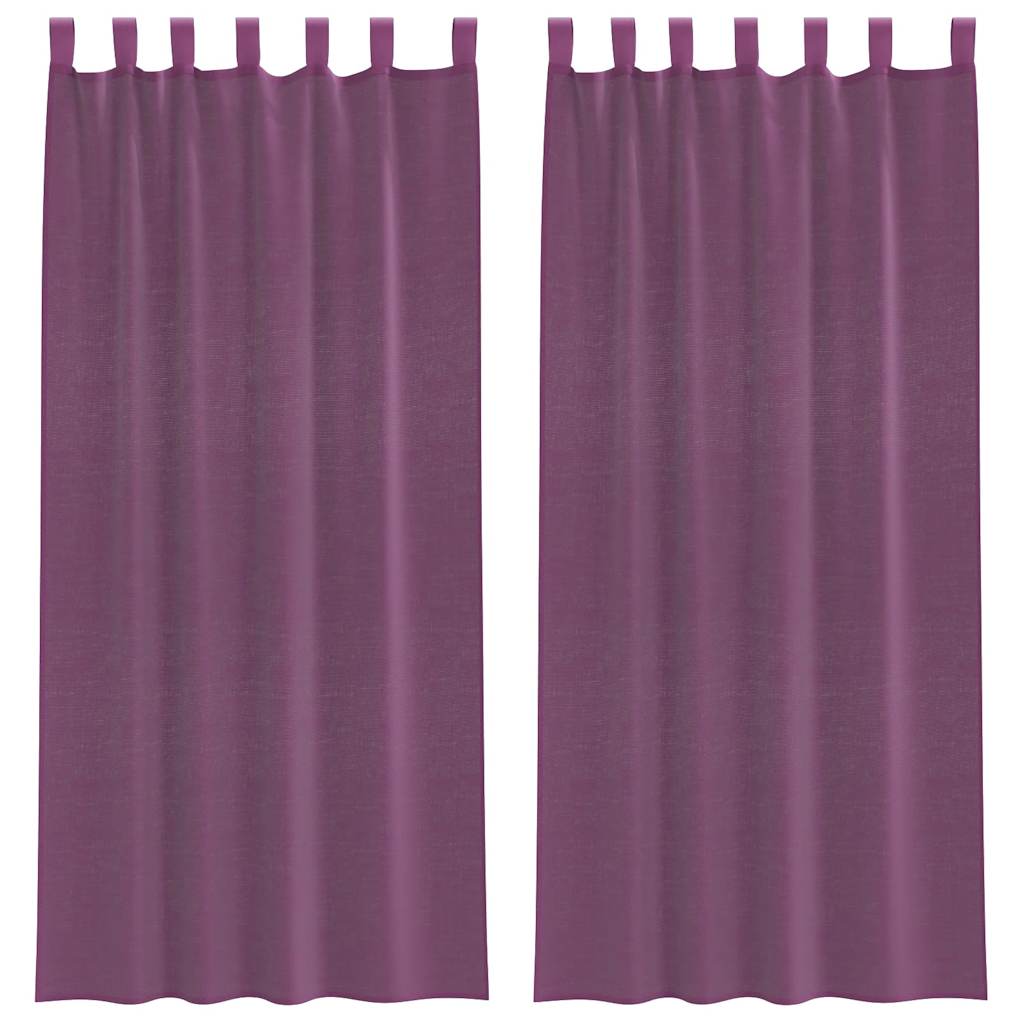 Voile zavjese s petljama 2 kom. ljubičaste 140x225 cm