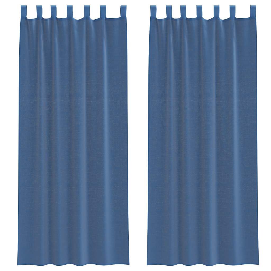Voile zavjese s petljama 2 kom. kraljevsko plave 140x260 cm