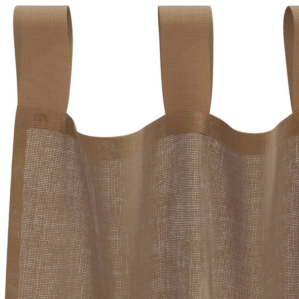 Voile zavjese s petljama 2 kom svijetlosmeđe 140x245 cm