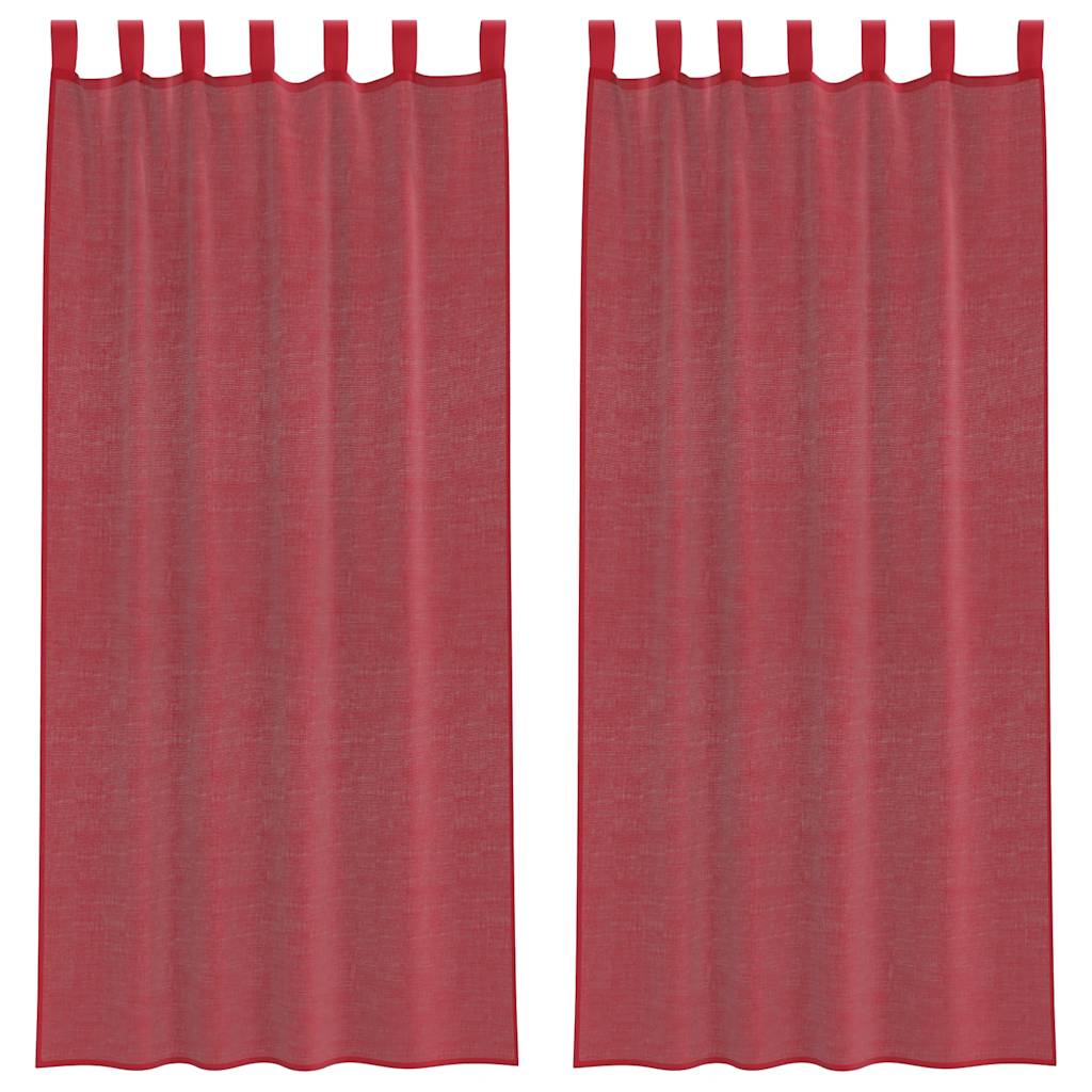 Voile zavjese s petljama 2 kom. vino crvene 140x245 cm