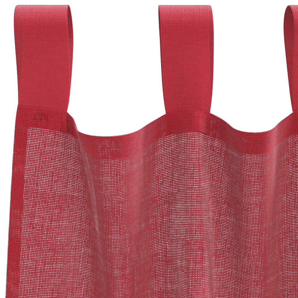 Voile zavjese s petljama 2 kom. vino crvene 140x245 cm