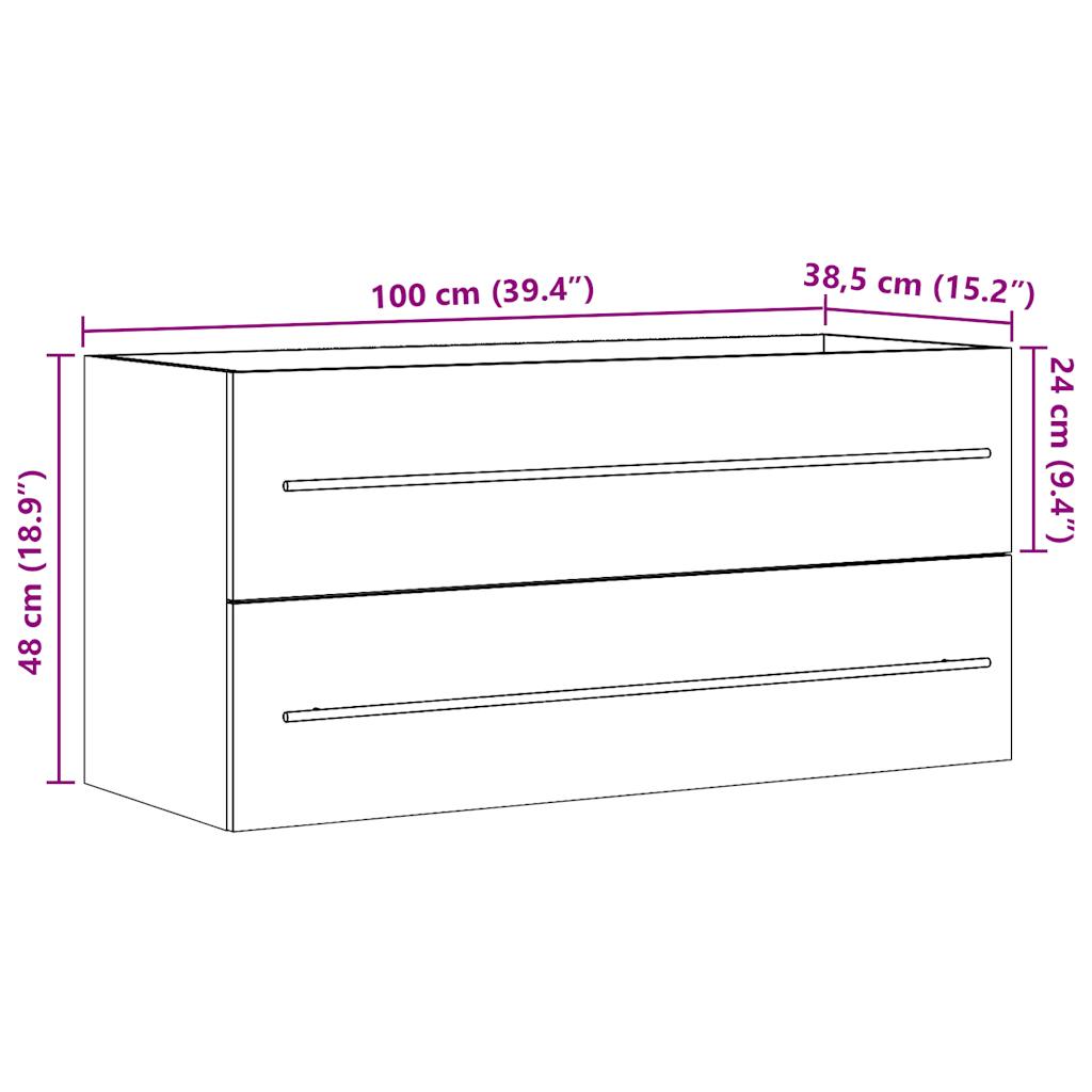 Ormarić za umivaonik boja hrasta sonome 100x38,5x48 cm iverica