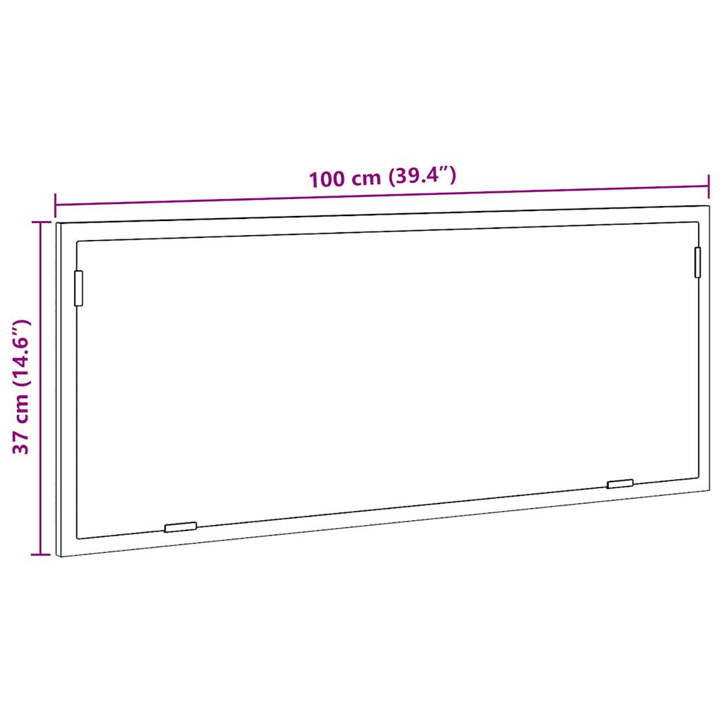 LED kupaonsko ogledalo sivo Sonoma 100x8,5x37 cm izrađeno drvo