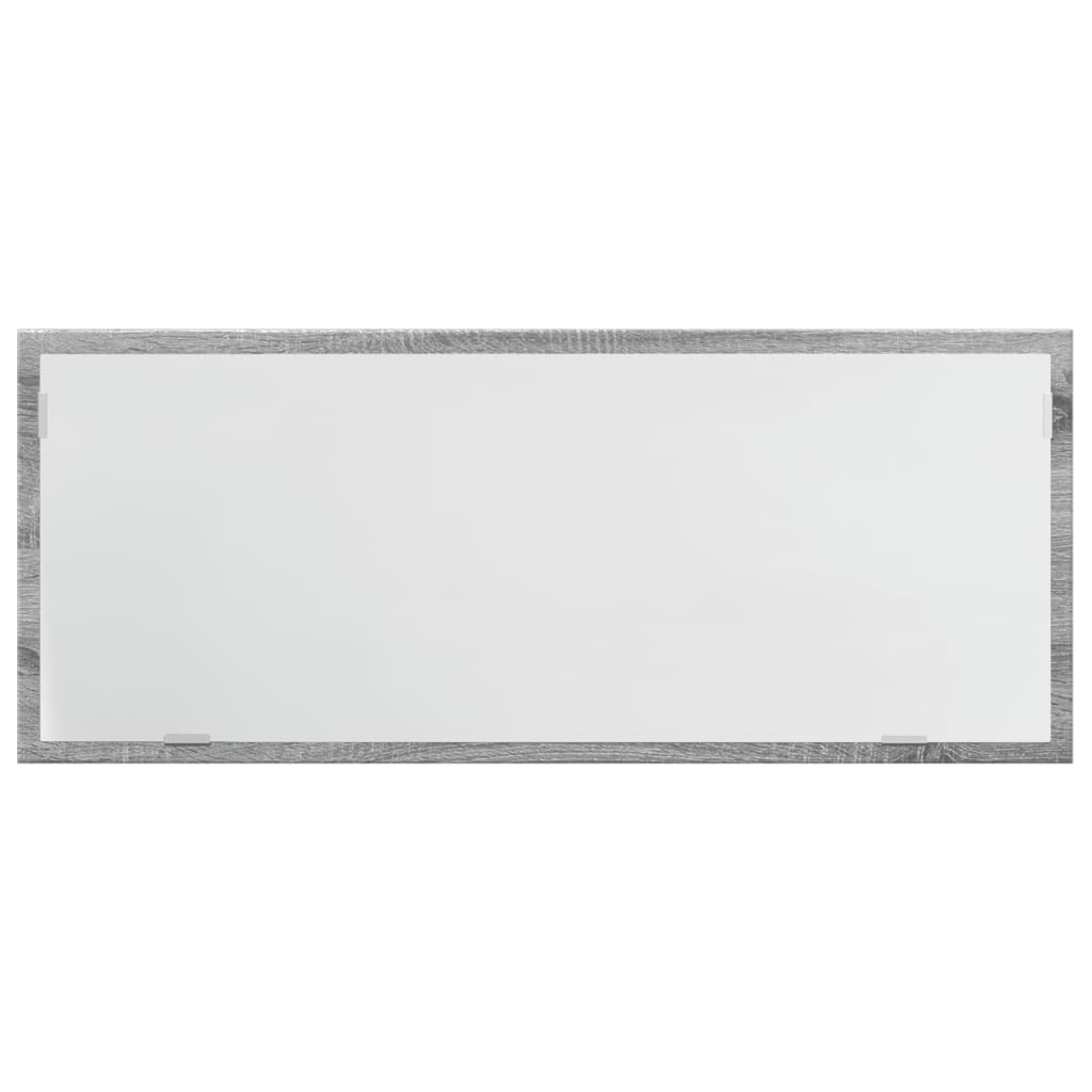 LED kupaonsko ogledalo sivo Sonoma 100x8,5x37 cm izrađeno drvo