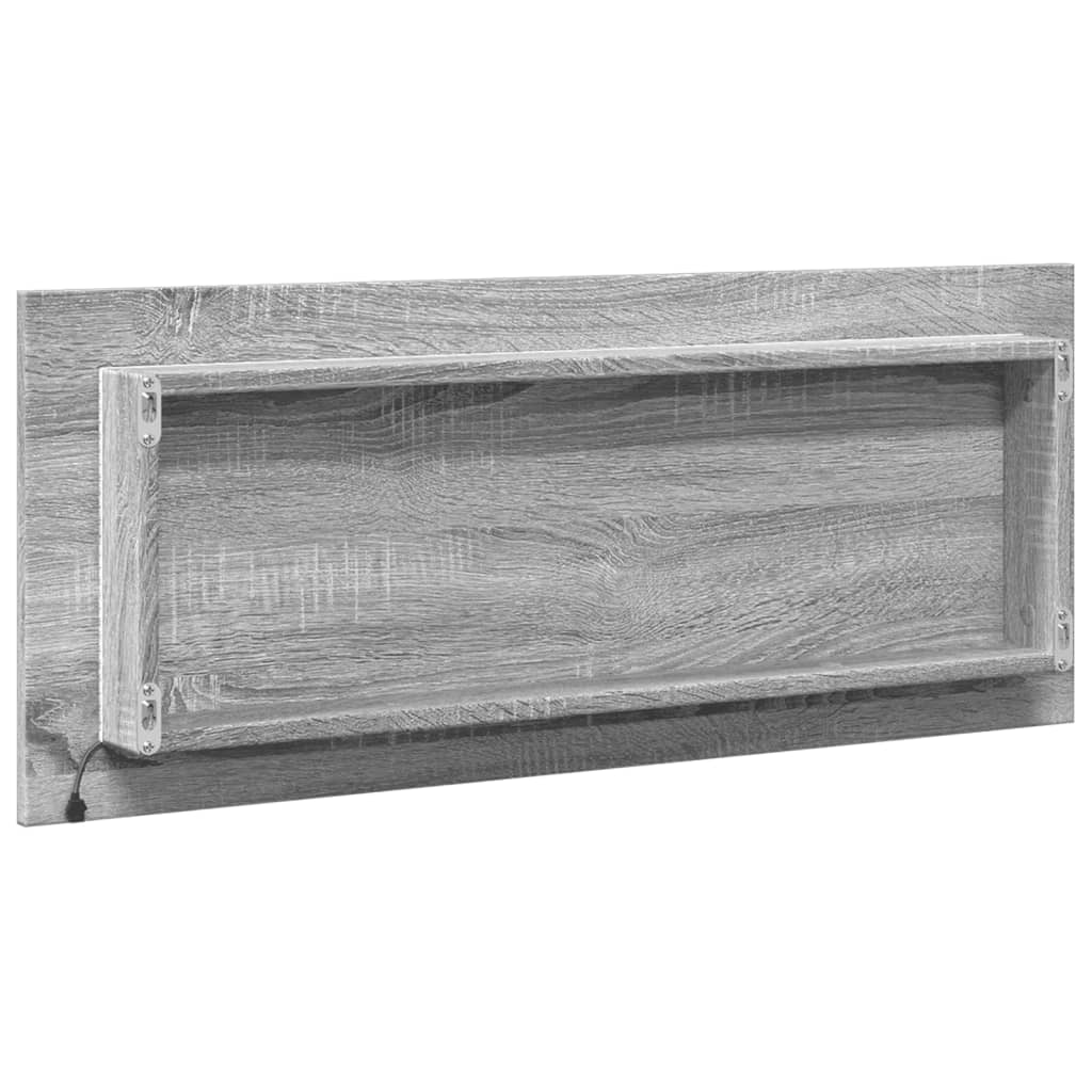 LED kupaonsko ogledalo sivo Sonoma 100x8,5x37 cm izrađeno drvo