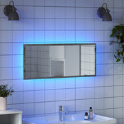 LED kupaonsko ogledalo sivo Sonoma 100x8,5x37 cm izrađeno drvo