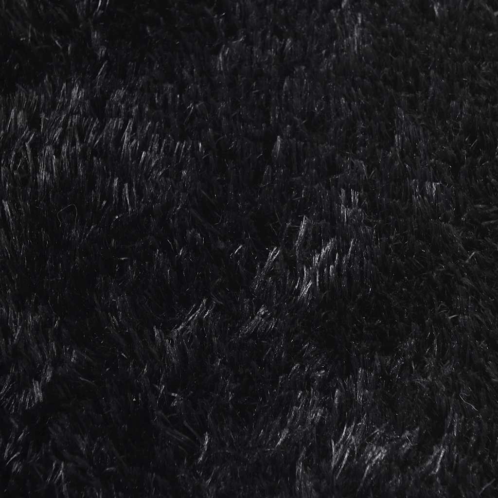 Čupavi tepih visokog flora “NAVARRA” crni 60x100 cm poliester
