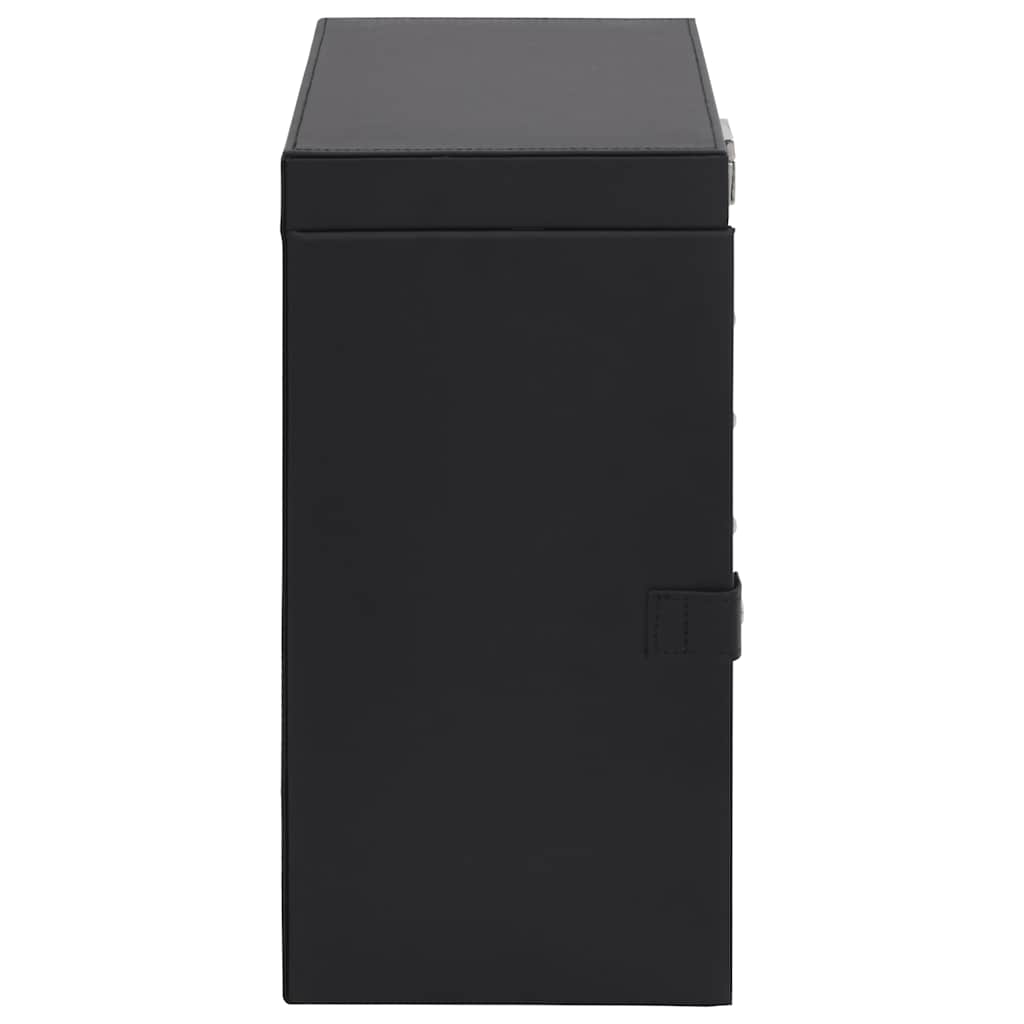 Kutija za nakit 6-slojna s ogledalom koje može zaključati crna