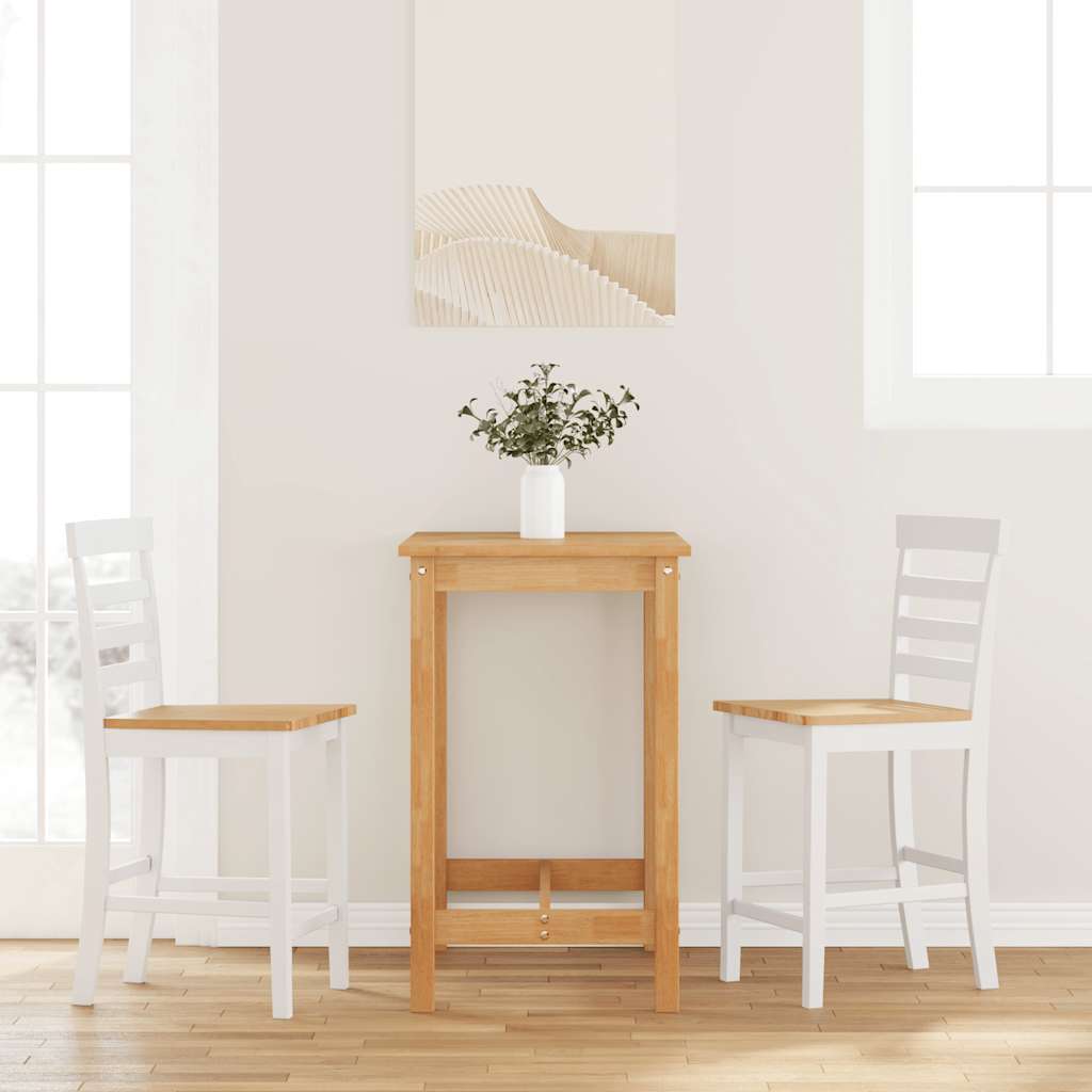 Barske stolice 2 kom Bijele Masivno Drvo Guma