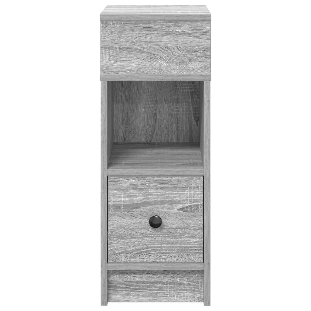 Noćni ormarići 2 kom s ladicama sivi Sonoma 25x31x66 cm
