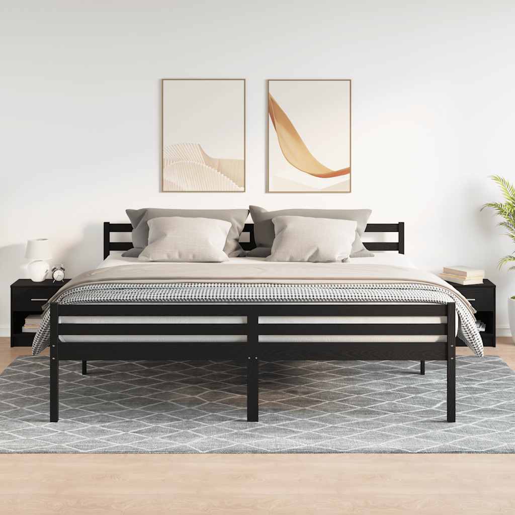 Noćni ormarići 2 kom s ladicama crni 39x28x41 cm