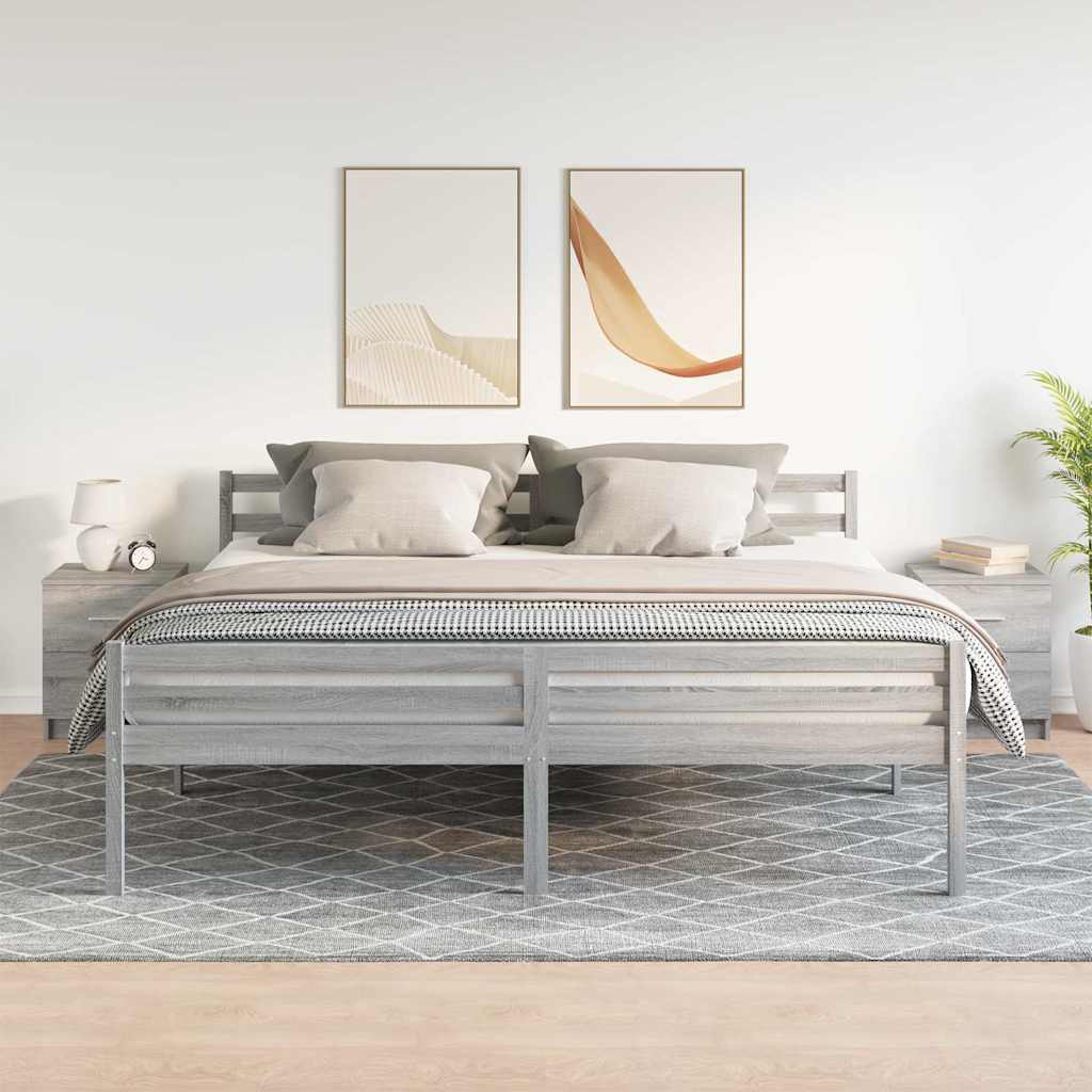 Noćni ormarići 2 kom s 2 ladice sivi Sonoma 40x36x50 cm