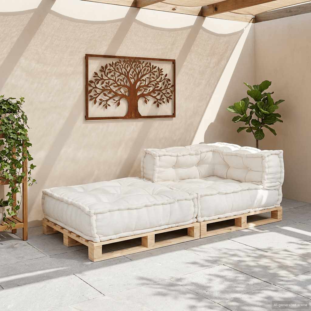 Modularna sofa krem boje 70x70x54, tkanina