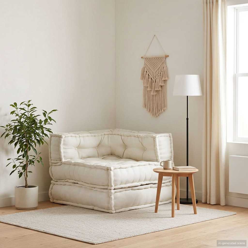 Modularna sofa krem boje 70x70x54, tkanina