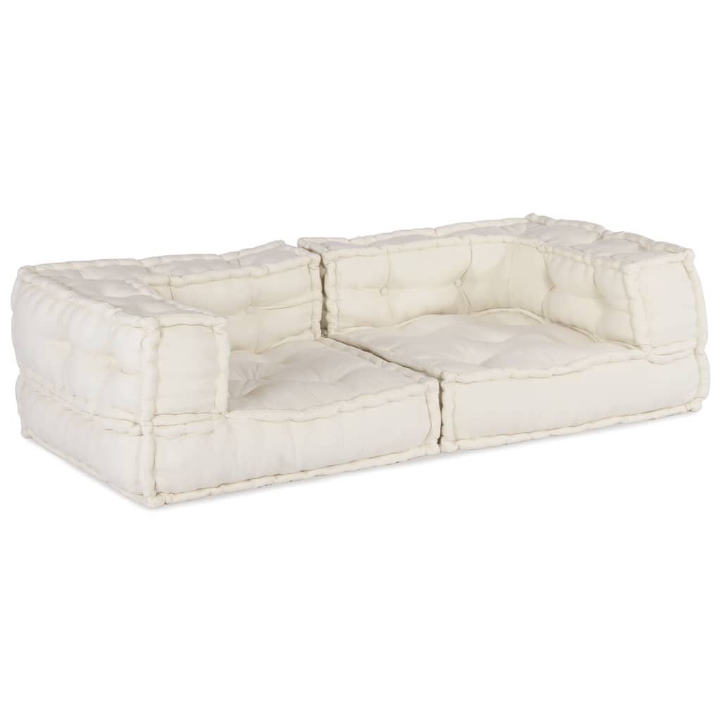 Modularna sofa s 2 sjedišta Krem 140x70x36 Tkanina