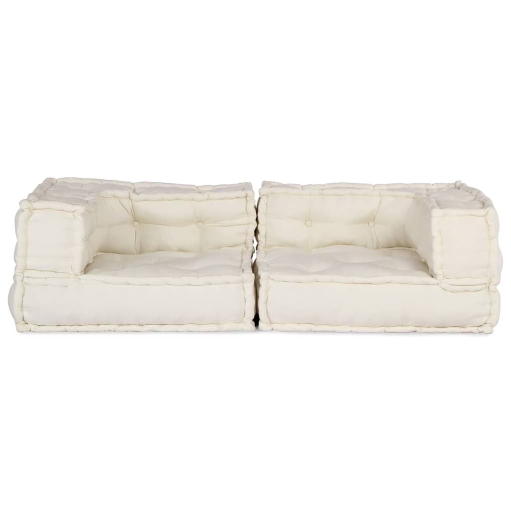 Modularna sofa s 2 sjedišta Krem 140x70x36 Tkanina
