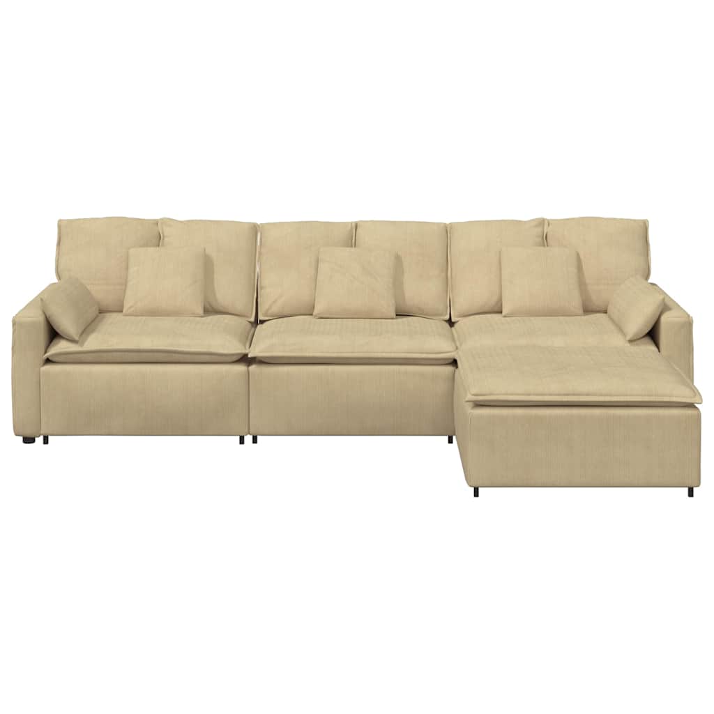 Modularna sofa s tabureom i jastucima, sivo-zelena
