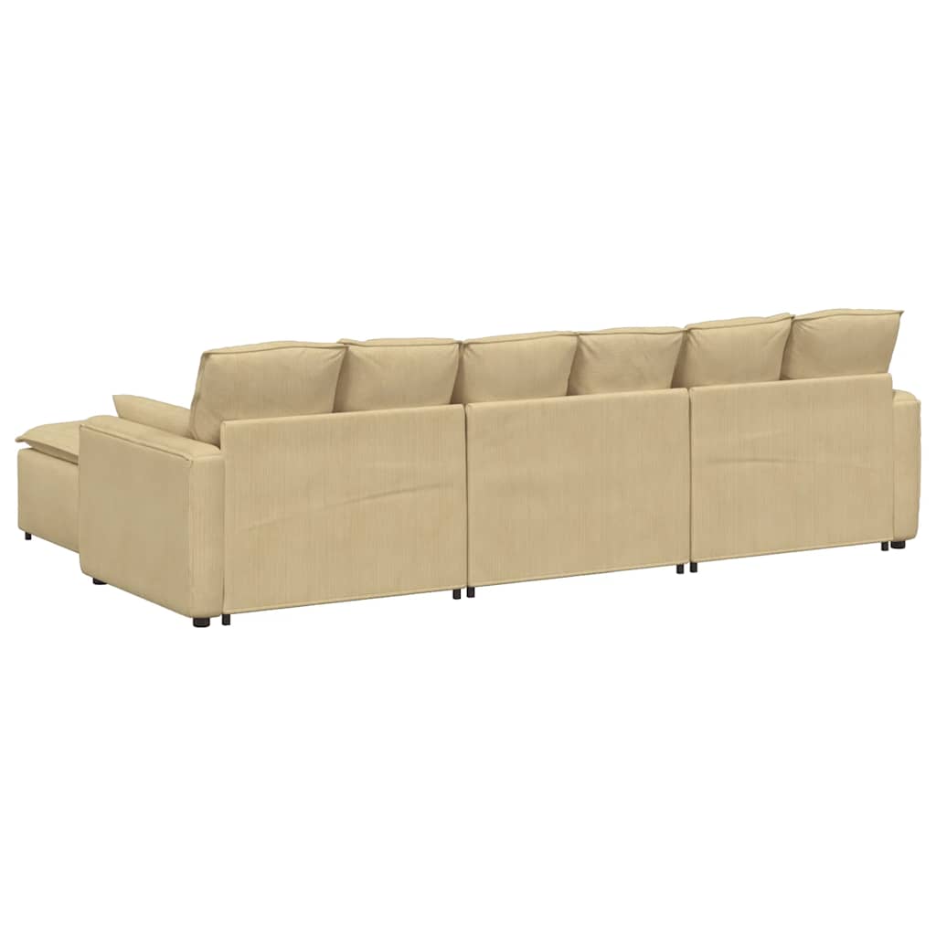 Modularna sofa s tabureom i jastucima, sivo-zelena
