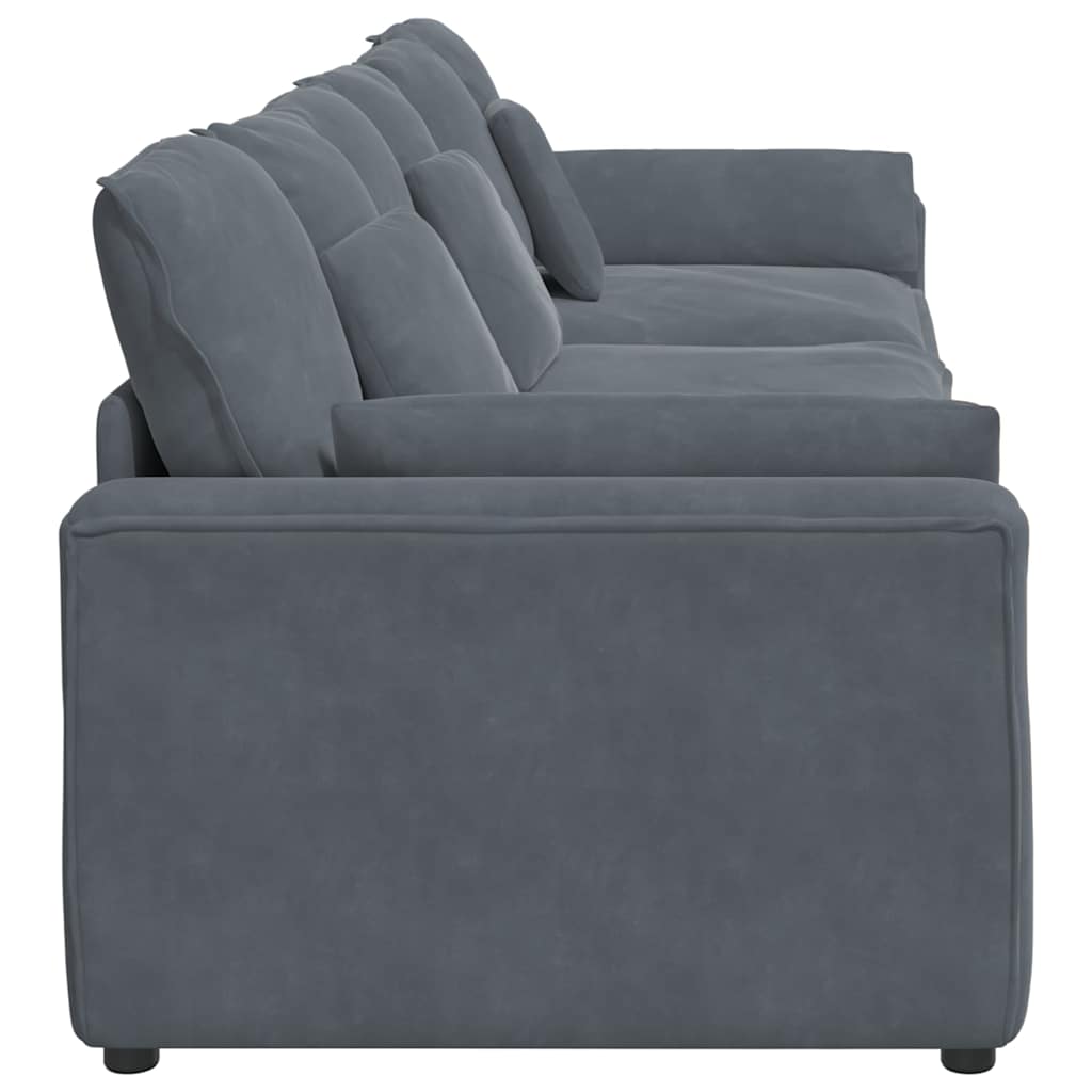 Modularna sofa s jastucima tamno siva