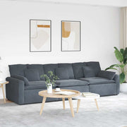 Modularna sofa s jastucima tamno siva