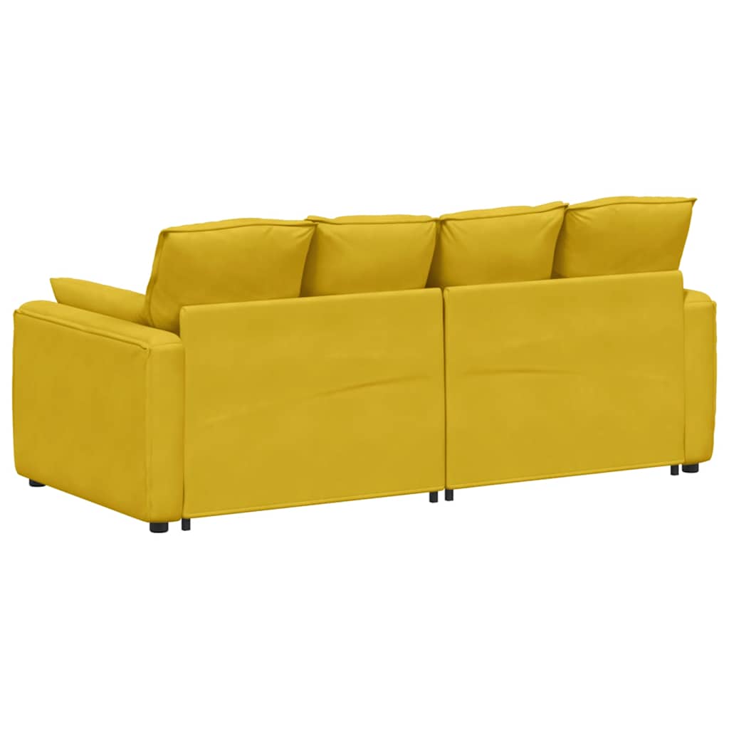 Modularna sofa s jastucima žuta