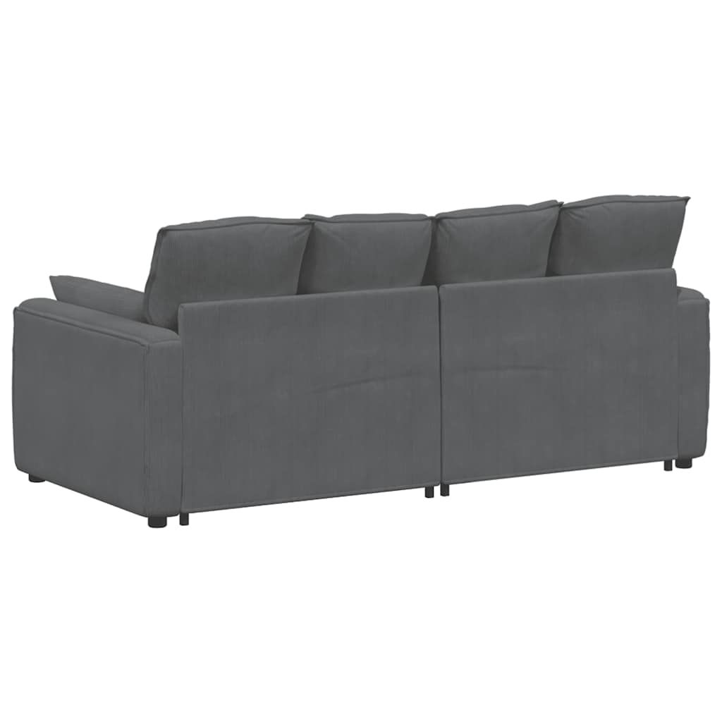 Modularna sofa s jastucima tamno siva