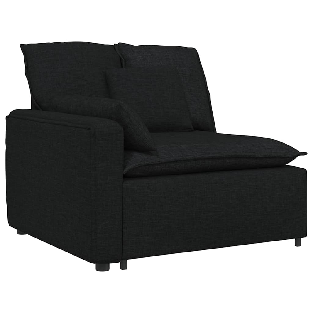 Modularna sofa s jastucima, tkanina, crna