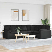 Modularna sofa s jastucima, tkanina, crna
