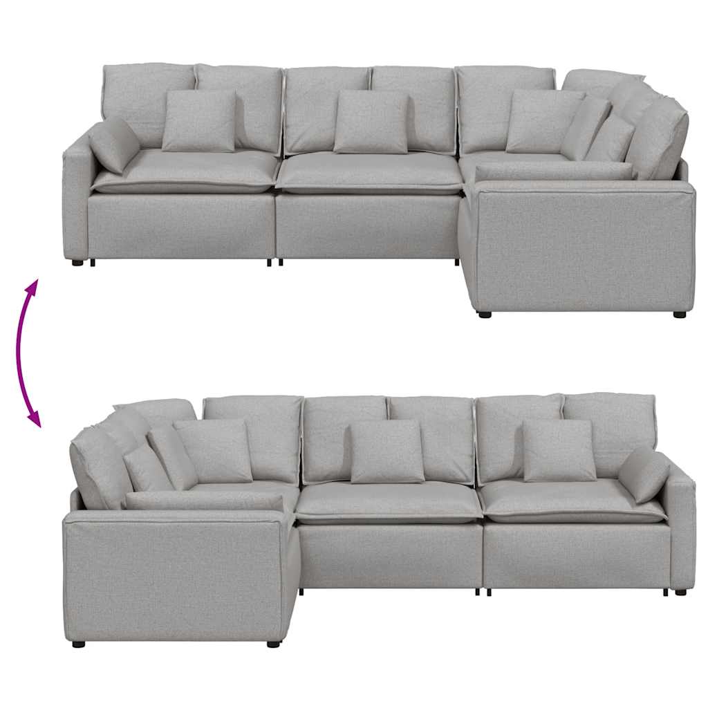 Modularna sofa s jastucima, tkanina, oblak sive boje