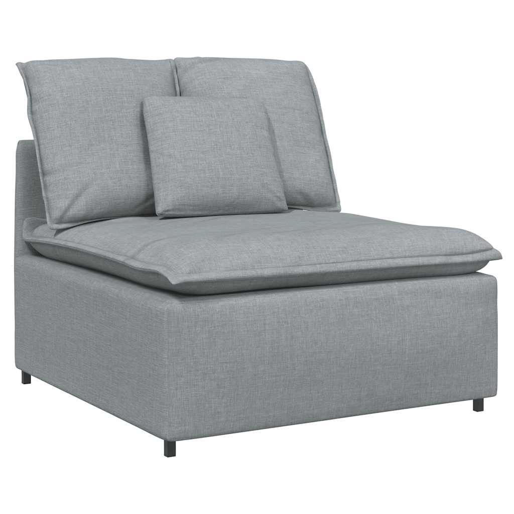 Modularna sofa s podnožjem i jastucima, tkanina, svijetlo siva