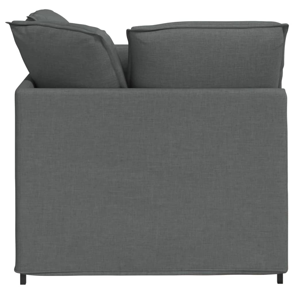 Modularna sofa s podnožjem i jastucima, tkanina, tamno siva