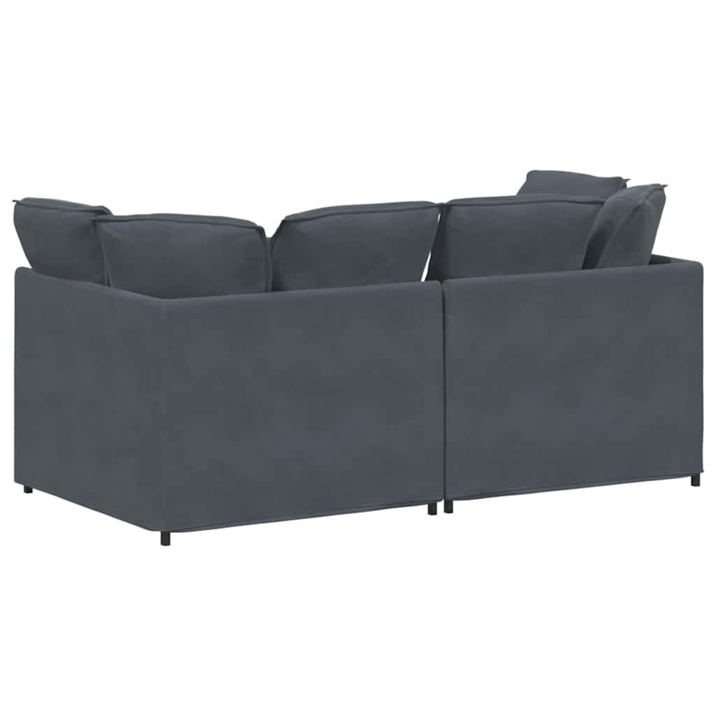 Modularna sofa s jastucima, baršunasta, tamno siva