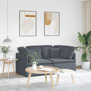 Modularna sofa s jastucima, baršunasta, tamno siva