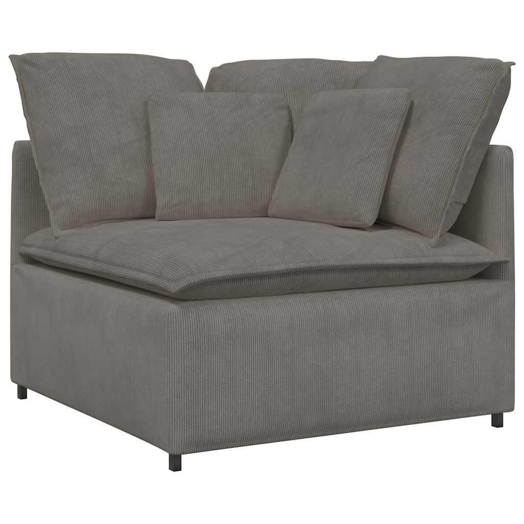 Modularna sofa s jastucima, korduro tkanina, svijetlo siva