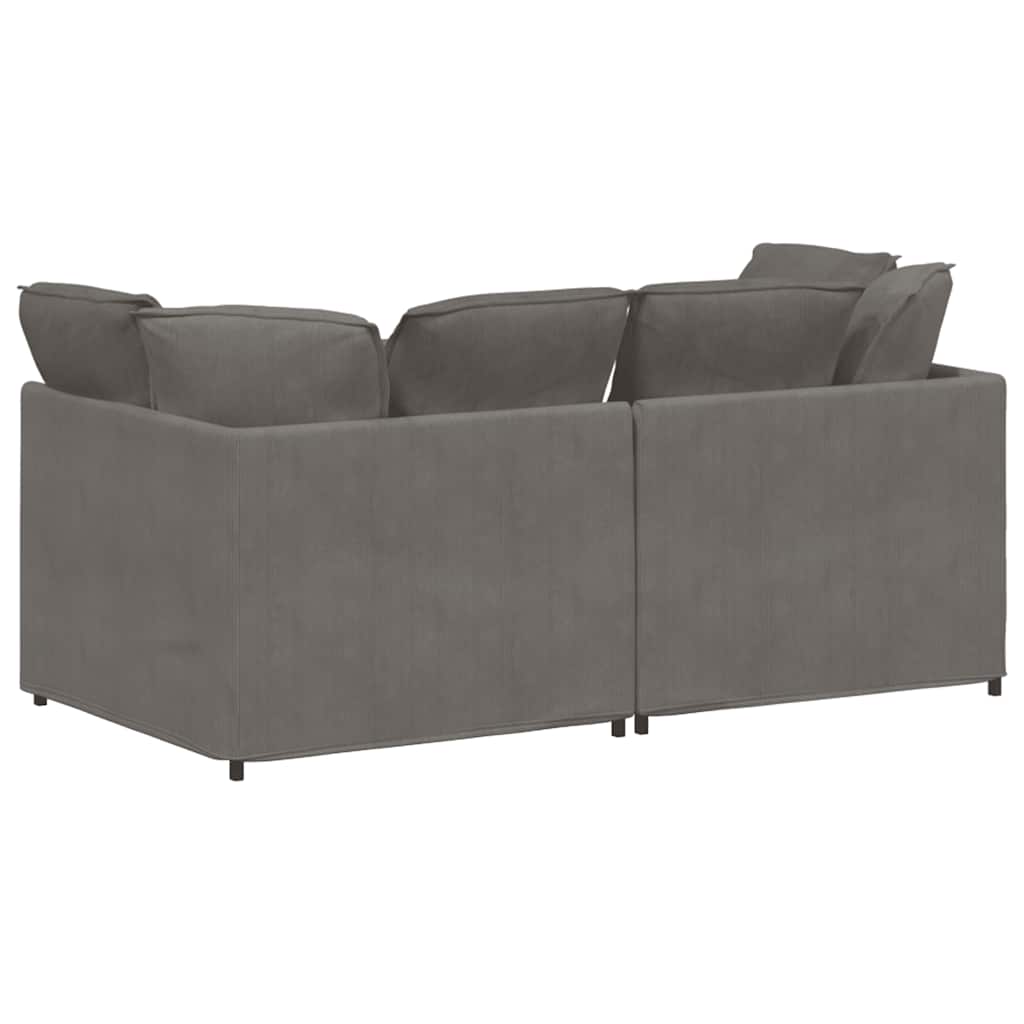 Modularna sofa s jastucima, korduro tkanina, svijetlo siva
