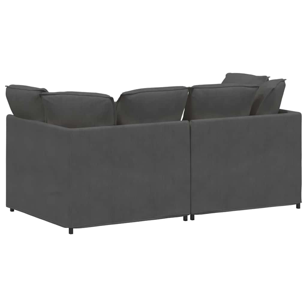 Modularna sofa s jastucima, korduro tkanina, tamno siva