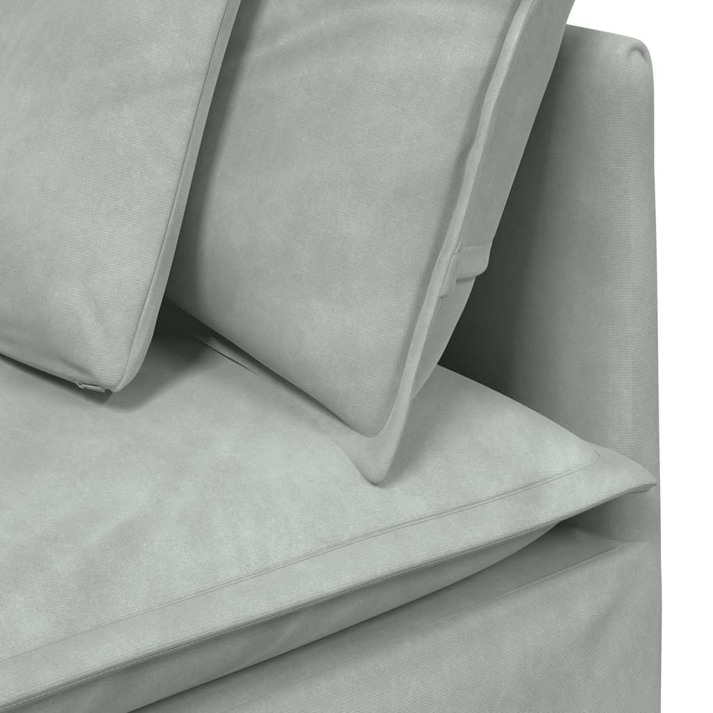 Modularna sofa s jastucima, baršunasta, svijetlosiva
