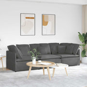 Modularna sofa s jastucima, korduro tkanina, tamno siva