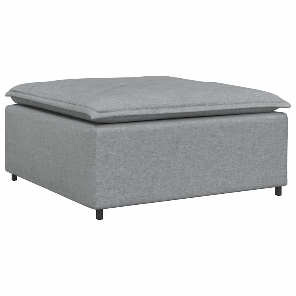 Modularna sofa s podnožjem i jastucima, tkanina, svijetlo siva